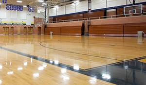 Wood Floor in a High School Gym